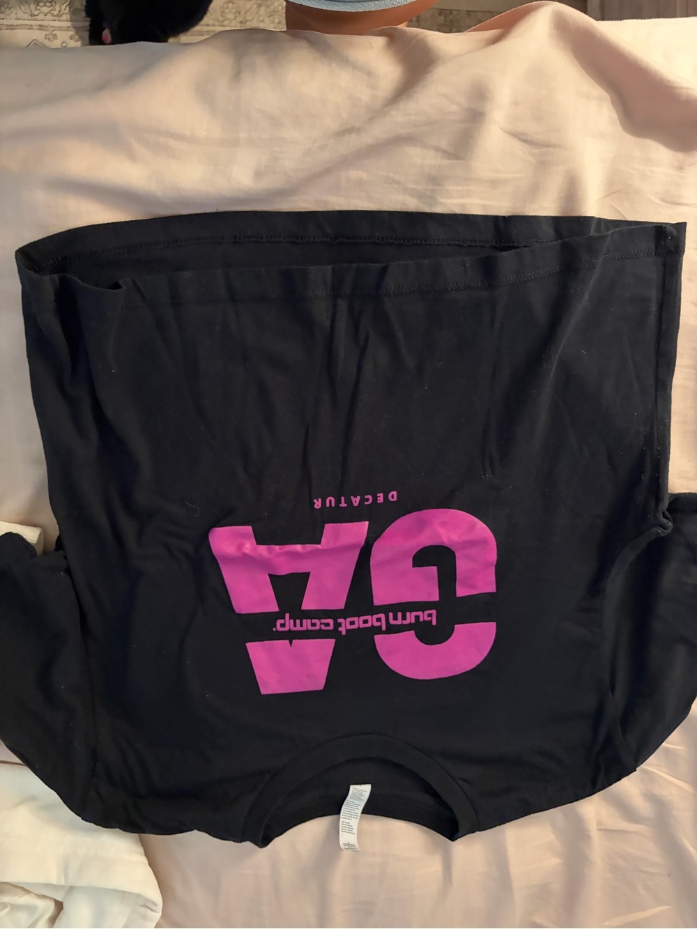 Black CA Graphic Crop Top with Pink Logo